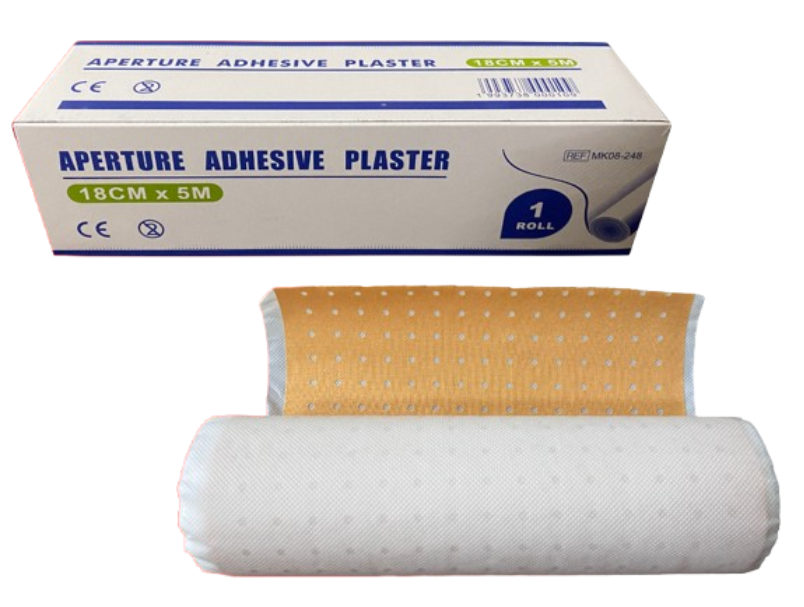Adhesive Aperture Plaster Perforated Zinc Oxide Plaster) fastening of dressing or catheter control swelling relief pains and labor protection (Medco) thumb