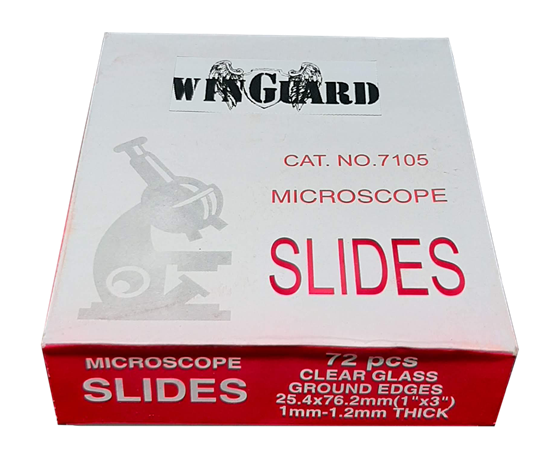 MICROSCOPE GLASS SLIDES (PLAIN FROSTED) 72pcs Slides Per Box Medical Slides CAT 7105 (WINGUARD)
