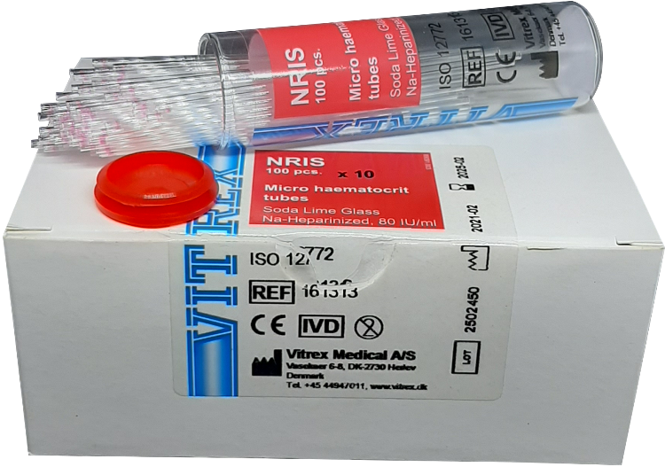 NRIS Capillary Tube Microhematocrit Sodium Heparinized 1 Vial (Winguard)