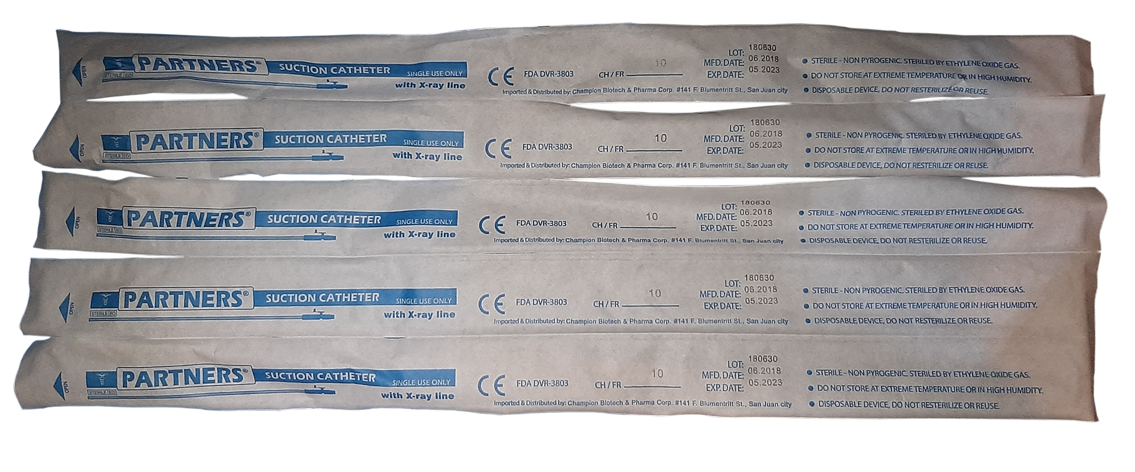Suction Catheter 5 pcs/pack Fr.10 WITH X-RAY LINE Disposable Silicone  For Adults And ChildrenSuction Catheter