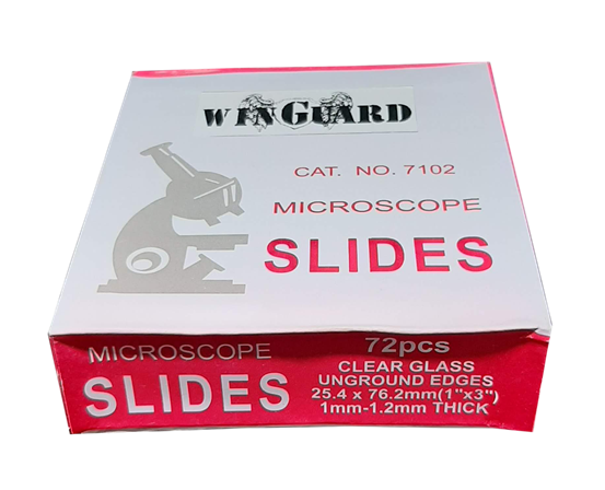 MICROSCOPE GLASS SLIDES (Clear glass unground edges) 72pcs Slides Per Box Medical Slides CAT 7102 thumb
