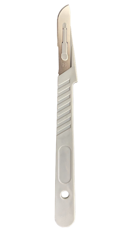 Scalpel Sterile Carbon Steel with Plastic Handle 1pc (Size #: 20) Disposable