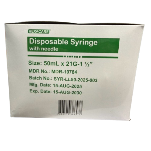Syringe with Needle 50cc 25 pcs per box lure lock Disposable (HXC) thumb