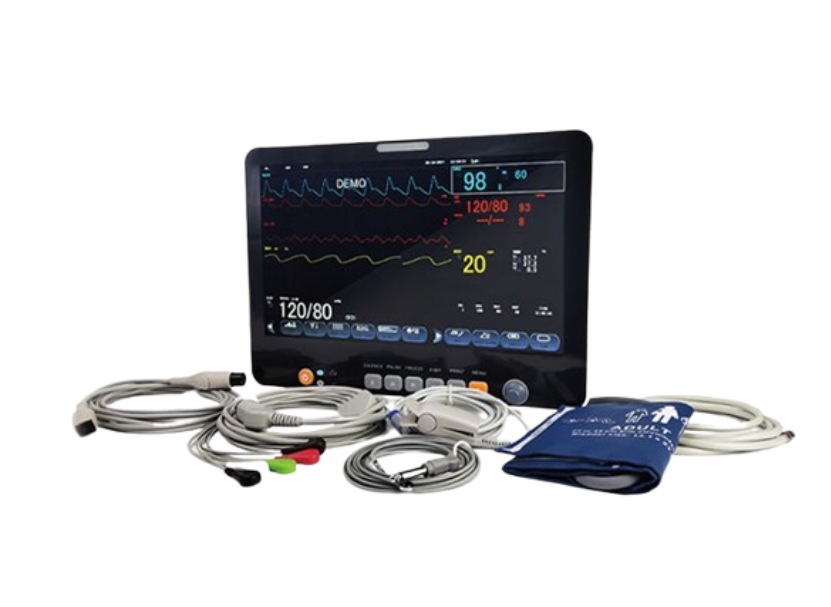 Patient Monitor Multi 15 inch TFT LCD Touch Screen ECG HR RESP NIBP SpO2 2-TEMP (Winguard)