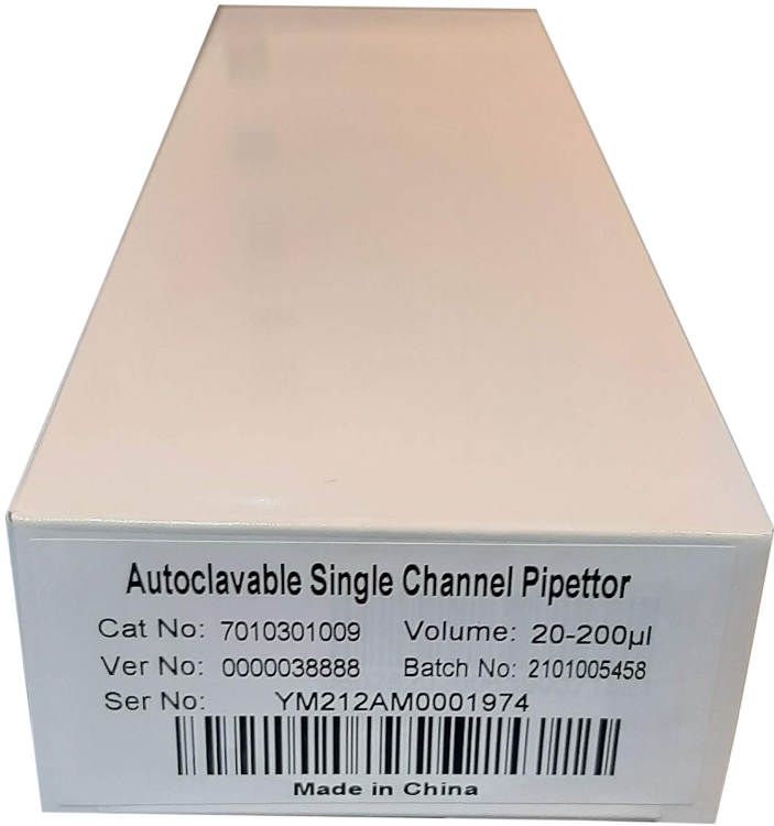 Micropipette Autoclavable Adjustable Laboratory Single Channel Pipettor (BIOBASE) 20-200uL thumb