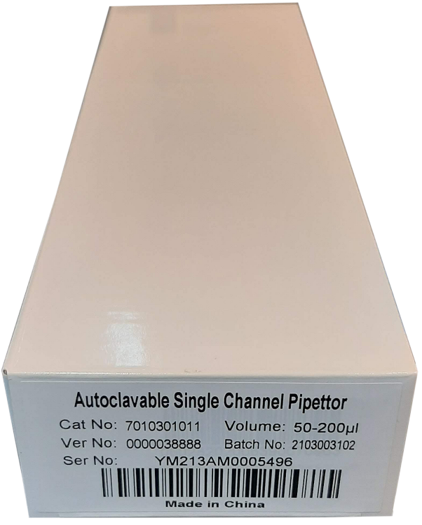 Micropipette Autoclavable Adjustable Laboratory Single Channel Pipettor (BIOBASE) 50-200uL thumb