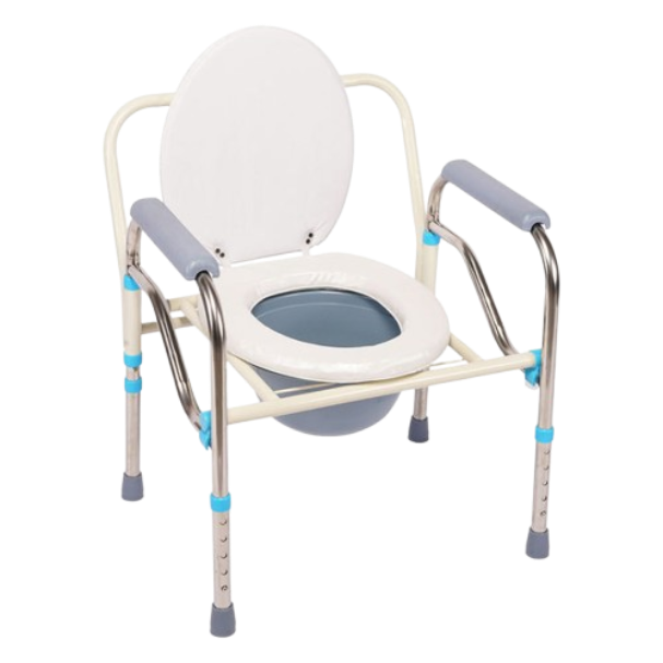 Commode Chair Toilet For Adult Bedpan Folding Bedside Commode Stainless Height Adjustable  Toilet Chair