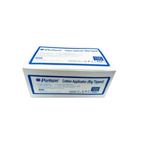 Cotton Tipped Applicator Sticks Big Head 6 Bamboo stem/stick Sterile (2pcs/pack) thumb