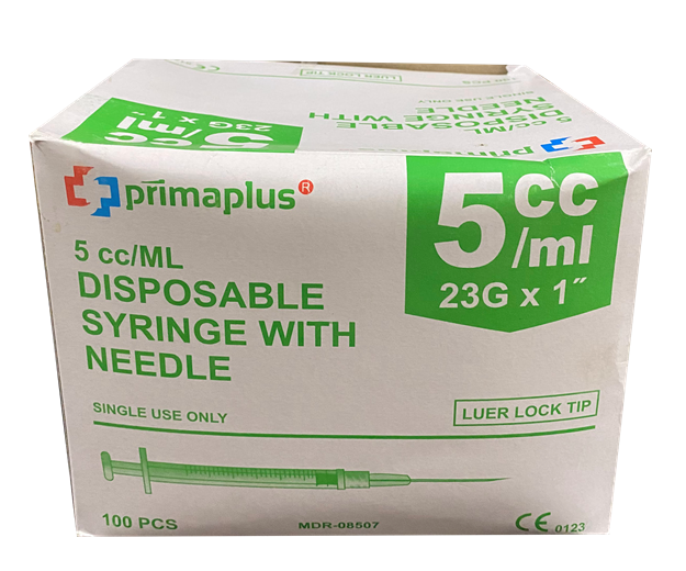 Syringe with Needle 5cc Disposable 1pc (PRIMAPLUS)