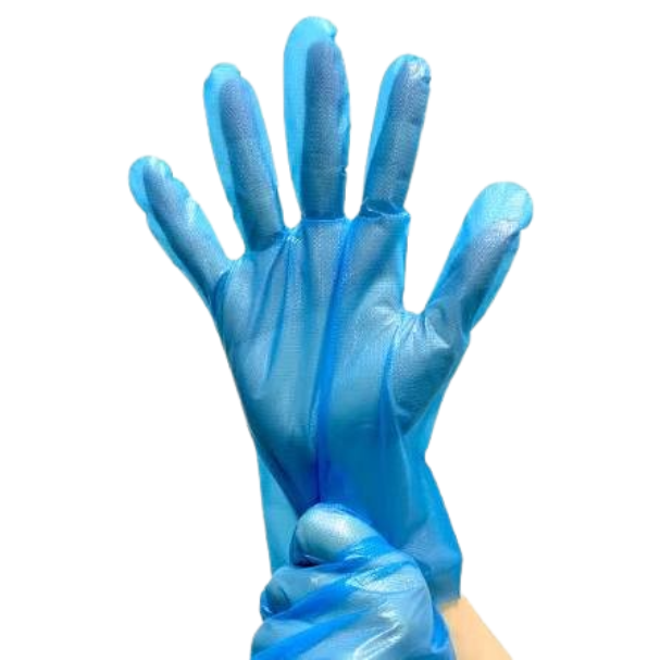 Gloves TPE Blue Meduim Size