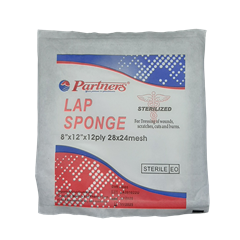 Lap Sponge with X-ray Line Sterile (8 x 12 x 12) (28x24 Mesh)  (Sold per pack)