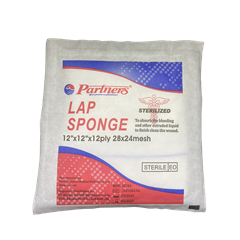 Lap Sponge with X-ray Line Sterile (12 x 12 x 12) (28x24 Mesh)  (Sold per pack)