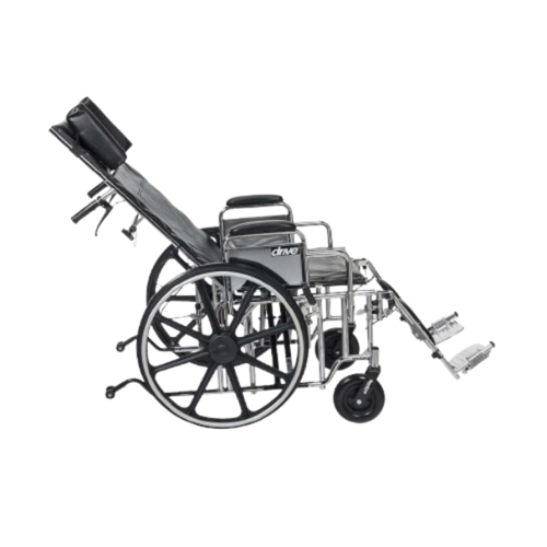 Wheelchair Reclining High Back Wheelchair For Adult With Toilet Adjustable Backrest Folding Lightweight Elderly Trolley (Winguard)